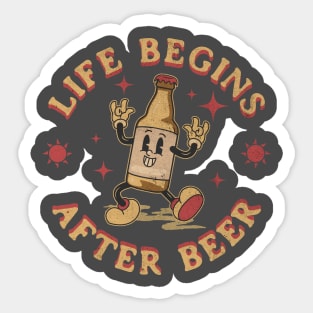 Life Begin After Beer Sticker